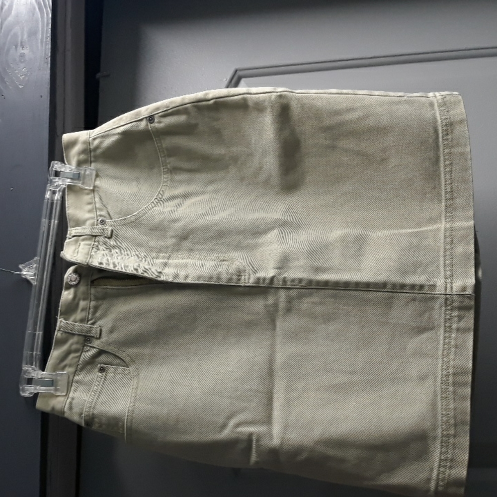 Ny Line Skirt Green Sz 10 Above Knee